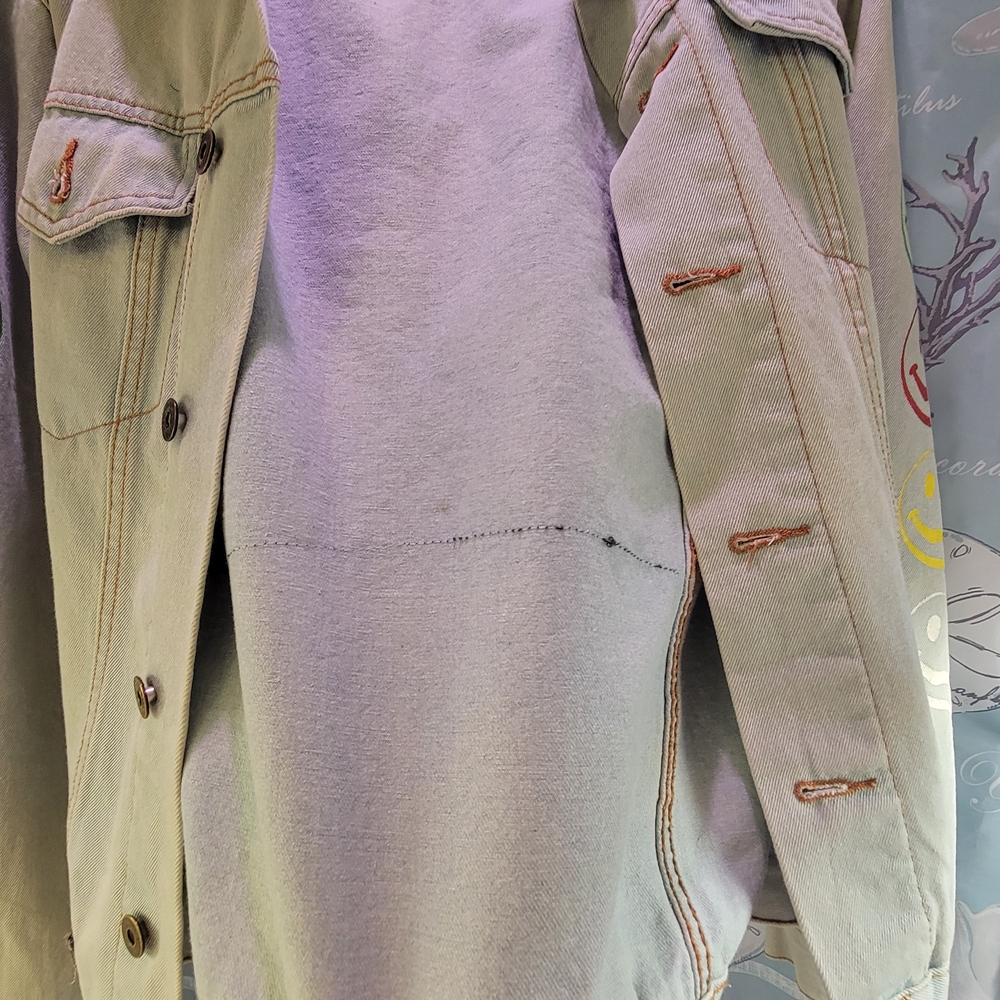 Trademark Brooklyn Cloth Smiley Face Denim Jacket Size M – Statue of Liberty - Picture 13 of 16